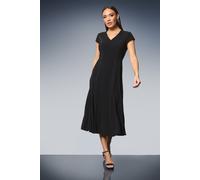 Principles Women's Studded Fit & Flare Crepe Midi Dress in Black | Size: 12 Principles Black 12
