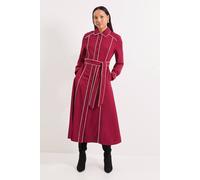 Principles Women's Tailored Crepe Contrast Midi Dress in Berry | Size: 12 Principles Berry 12