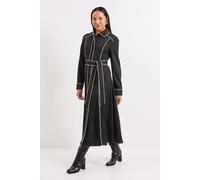 Principles Women's Tailored Crepe Contrast Midi Dress in Black | Size: 12 Principles Black 12