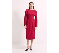 Principles Women's Tailored Crepe Ruffle Sleeve Midi Dress in Berry | Size: 10 Principles Berry 10
