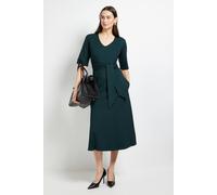 Principles Women's Tailored Ponte Belted Midi Dress in Forest | Size: 14 Principles Forest 14