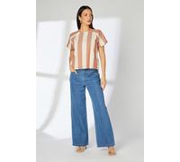 Principles Women's Terracotta Stripe Wide Sleeve Blouse | Size: 16 Principles Terracotta 16