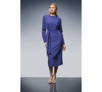 Principles Women's Tie Front Column Crepe Midi Dress in Violet | Size: 12 Principles Violet 12