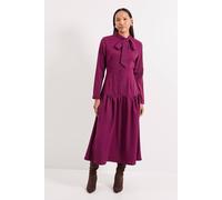 Principles Women's Tie Neck Midi Dress in Wine | Size: 16 Principles Wine 16