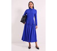Principles Women's Tie Neck Yolk Detail Crepe Midi Dress in Cobalt | Size: 14 Principles Cobalt 14