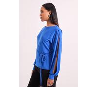 Principles Women's Cobalt Tie Waist Split Shoulder Jersey Top | Size: 16 Principles Cobalt 16