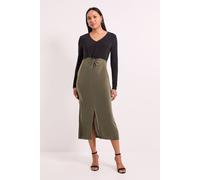 Principles Women's Twist Knot Detail Jersey Midi Dress in Olive | Size: 16 Principles Olive 16