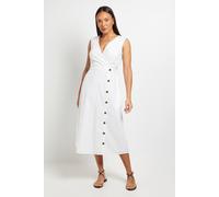 Principles Women's Wrap Button Detail Broderie Midi Dress in Ivory | Size: 20 Principles Ivory 20