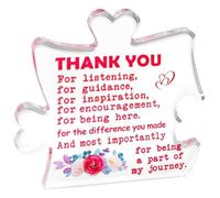 prinfantasy Acrylic Puzzle Shaped Desktop Plaque Heart Keepsake Thank You Gift Meaningful Decorative Souvenirs for Men, Women, Friends, Colleagues, Teacher Under 10 Pounds GBGY0178