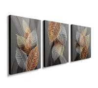 prinfantasy Canvas Wall Art Boho Decor - Set of 3 Botanical Tropical Printed 12 X16inch Plant Leaves YH067