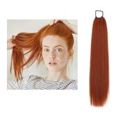 prinfantasy Ginger Ponytail Extensions 24 inch Straight Long Wrap around Ponytail Extension Fluffy Pony Tails Extensions Synthetic Hair Ponytail Extension for Women Girls,GBMW284