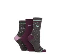 Pringle Ladies Patterned Cotton and Recycled Polyester Socks Pack of 3 Small Polka Dot Charcoal 4-8