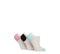 Pringle Ladies Plain Cotton Secret Socks Pack of 3 (UK, Numeric, 4, 8, Regular, Regular, White Spot/Mint)