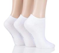 Pringle Ladies Plain Cotton Secret Socks Pack of 3 White 4-8