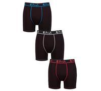 Pringle Mens Bamboo Boxers Pack of 3 Black Red/Light Blue/Blue M