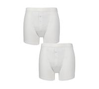 Pringle Mens Button Fly Boxers - Soft Combed Cotton, Branded Waistband, Plain, Black, White,2 Pack Sizes S,M,L,XL (UK, Alpha, S, Regular, Regular, White)