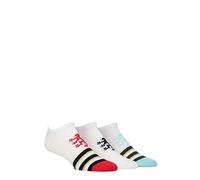 Pringle Mens Plain and Patterned Soft Cotton Secret Socks Pack of 3 Patterned and Plain Casual Trainer Socks (UK, Numeric, 7, 11, Regular, Regular, White Red Lion Toe Stripes)