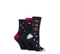 Pringle of Scotland Ladies Patterned Cotton Socks Pack of 3 (UK, Numeric, 4, 8, Regular, Regular, Navy Argyle)