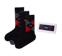 Pringle of Scotland Mens Gift Box Cotton Socks 3 Pack Black One Size