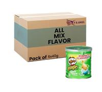 Pringles Crisps Pop & Go Travel Box Multi Flavour Original Sour Cream & Onion, Salt & Vinegar, Texas BBQ Your Go-To Snack Companion Sold By VR Angel (Pack of 6 x Sour Cream & Onion)
