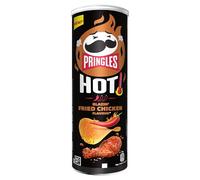 Pringles Hot Blazin' Fried Chicken Sharing Crisps 160g | Potato based sharing crisps in a resealable can, ideal snack for sharing at movie nights, BBQs , parties and get togethers