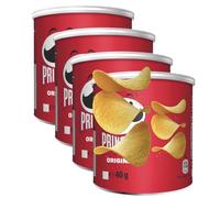 Pringles Original Potato Chips 40g Pack of 4 - Party Food Snacks, Gluten Free Savoury Snacks, Vegan Vegetarian Multipack Crisps for Quick Snack Time