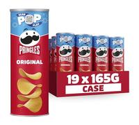 Pringles Original Sharing Crisps 165g (Pack of 19) | Potato based sharing crisps in a resealable can, ideal snack for sharing at movie nights, BBQs , parties and get togethers