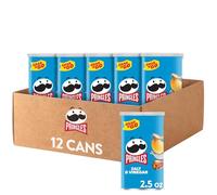 Pringles Potato Chips Chips, Lunch Snacks, On-the-Go Snacks, Grab n' Go, Salt and Vinegar (12 Cans)