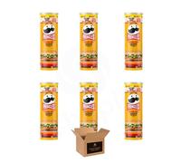 Pringles Potato Crisp Chips - Original, Lunch Snacks, On-The-Go, Grab n' Go Snacks | Variety Crunchy Flavour Snack Kids & Adults, Portable Stackable Resealable Can (Pack of 6, Chicken Royale 165g)