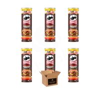 Pringles Potato Crisp Chips - Original, Lunch Snacks, On-The-Go, Grab n' Go Snacks | Variety Crunchy Flavour Snack Kids & Adults, Portable Stackable Resealable Can (Pack of 6, Double Cheese XL 165g)