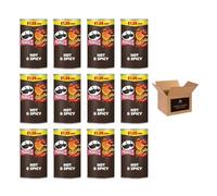 Pringles Potato Crisps - Grab & Go Lunch Snacks | Crunchy, Portable & Resealable Container | Perfect for Kids & Adults, Sharing Crisps (Hot & Spicy, £1.25-70g x 12Pack)