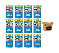 Pringles Potato Crisps - Grab & Go Lunch Snacks | Crunchy, Portable & Resealable Container | Perfect for Kids & Adults, Sharing Crisps (Salt & Vinegar, £1.25-70g x 12Pack)