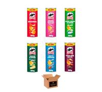 Pringles Potato Crisps - Grab & Go Lunch Snacks | Crunchy, Portable & Resealable Container | Perfect for Kids & Adults, Sharing Crisps (Pack of 6, Mix-6 Assorted x 165g)