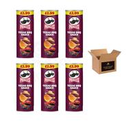 Pringles Potato Crisps - Grab & Go Lunch Snacks | Crunchy, Portable & Resealable Container | Perfect for Kids & Adults, Sharing Crisps (Texas BBQ Sauce - 165g x 6Pack)