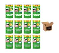 Pringles Potato Crisps - Grab & Go Lunch Snacks | Crunchy, Portable & Resealable Container | Perfect for Kids & Adults, Sharing Crisps (Sour Cream & Onion, £1.25-70g x 12Pack)