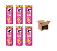 Pringles Potato Crisps - Grab & Go Lunch Snacks | Crunchy, Portable & Resealable Container | Perfect for Kids & Adults, Sharing Crisps (Prawn Cocktail - 165g x 6Pack)