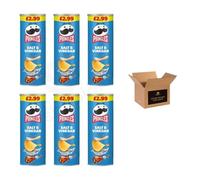 Pringles Potato Crisps - Grab & Go Lunch Snacks | Crunchy, Portable & Resealable Container | Perfect for Kids & Adults, Sharing Crisps (Salt & Vinegar - 165g x 6Pack)