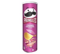 Pringles Prawn Cocktail Sharing Crisps 185g | Potato based sharing crisps in a resealable can, ideal snack for sharing at movie nights, BBQs , parties and get togethers