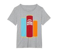 Pringles Retro 1960s Logo Cans T-Shirt, Women's Plus, Heather Grey, 5X