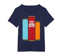 Pringles Retro 1960s Logo Cans T-Shirt, Women's Plus, Navy Blue, 5X