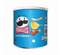 Pringles Salt and Vinegar Flavour Potato Chips, 40g, (Pack of 12)