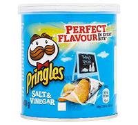 Pringles Salt and Vinegar Flavour Savoury Snack, Pack of 12 x 40 g
