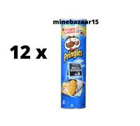 Pringles Salt and Vinegar Potato Crisps - 200g - Pack of 12
