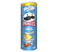 Pringles Salt & Vinegar Flavoured Potato Crisps, 165g, Pack of 6