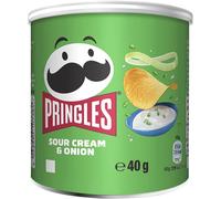 Pringles Sour Cream and Onion Crisps Cans 12 x 40g Mini Snack Tubs Lunchbox Pack