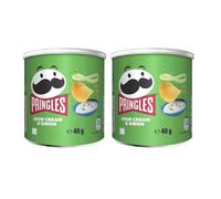 Pringles Sour Cream & Onion Crisp Cans, 12x40g (Pack of 2)