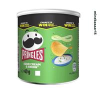 Pringles Sour Cream & Onion Crisp Cans, 40g Pack Of 12 | UK Free Dispatch