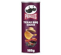 Pringles Texas BBQ Sauce Sharing Crisps 185g | Potato based sharing crisps in a resealable can, ideal snack for sharing at movie nights, BBQs , parties and get togethers