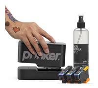 Prinker S Temporary Tattoo Device Package for Your Instant Custom Temporary Tattoos with Premium Cosmetic Full Color + Black Ink - Compatible w/iOS & Android devices