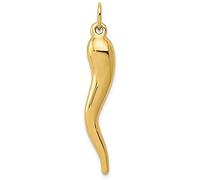PRINS JEWELS Italian Horn Pendant 14 Carat 585 Yellow Gold
